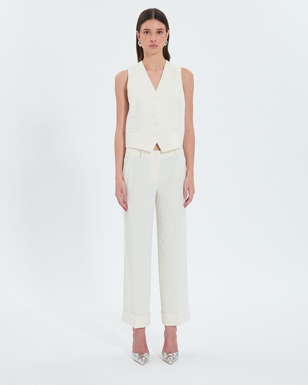 Gianno vest Ecru sleeveless vest ZAPA