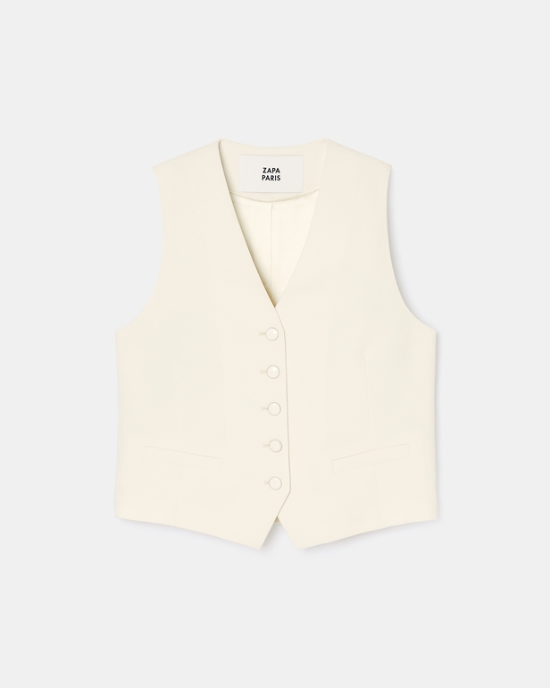 Gianno vest Ecru sleeveless vest ZAPA