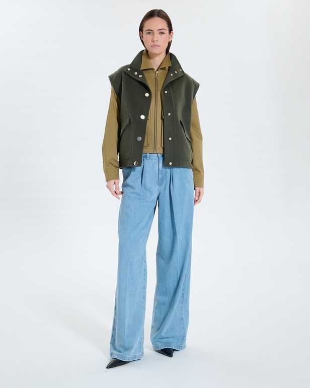 Guo Jacket Khaki sleeveless jacket ZAPA