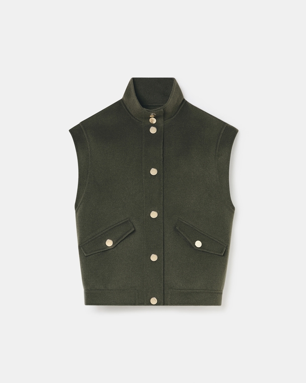 Guo Jacket Khaki sleeveless jacket ZAPA