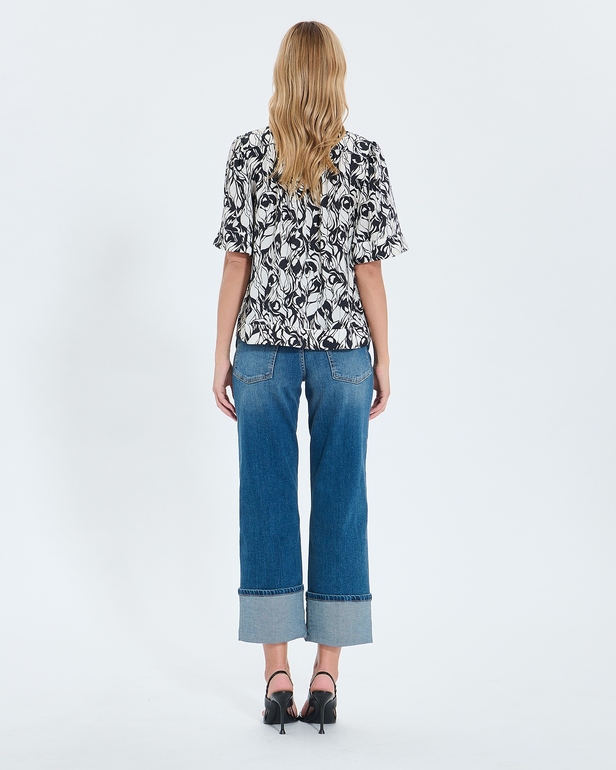 Tahiel shirt Flowy floral print top ZAPA