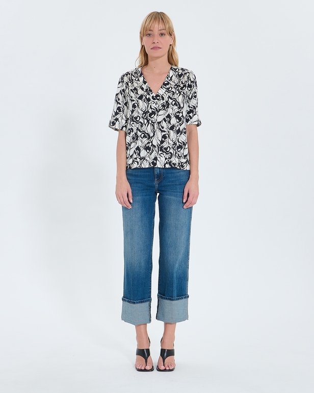 Tahiel shirt Flowy floral print top ZAPA