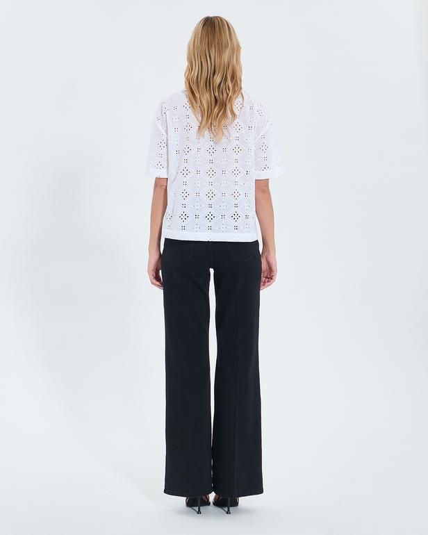 Top Teyma Loose top in ecru English embroidery ZAPA