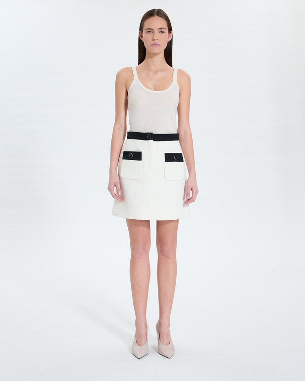 Josia skirt Ecru tweed trapeze skirt ZAPA
