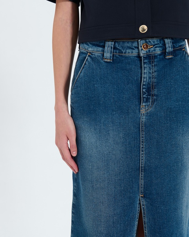 Jude skirt Long dirty light blue denim skirt ZAPA