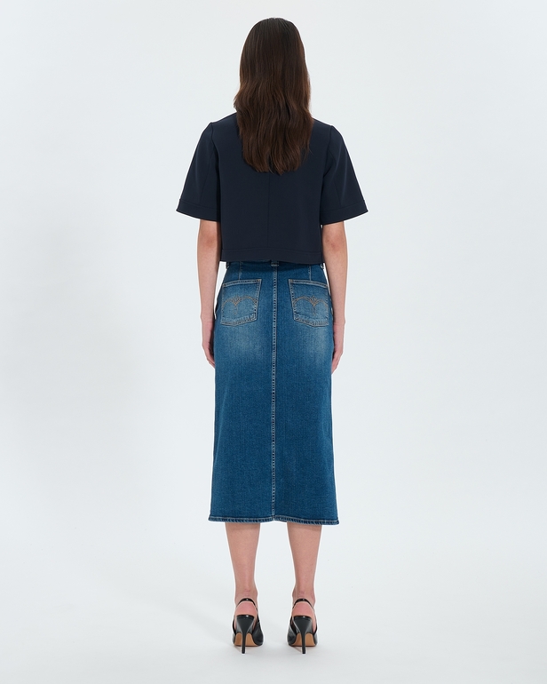 Jude skirt Long dirty light blue denim skirt ZAPA