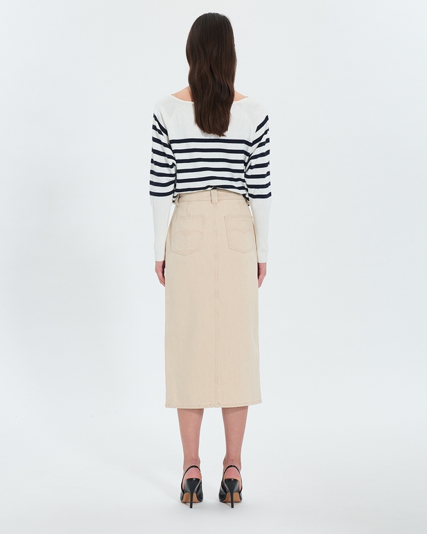 Jude skirt Long beige denim skirt ZAPA