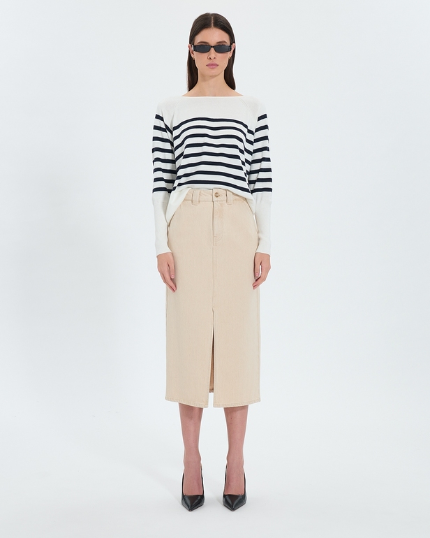 Jude skirt Long beige denim skirt ZAPA