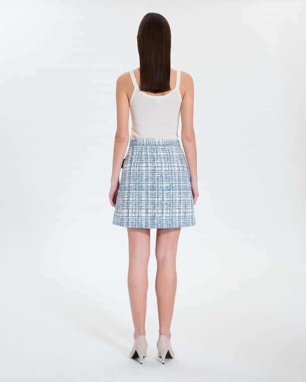 Juro skirt Short blue tweed style skirt ZAPA