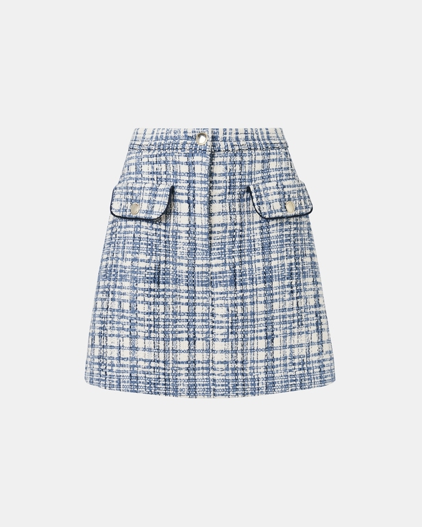Juro skirt Short blue tweed style skirt ZAPA