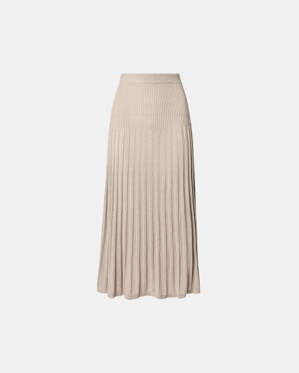 Jordan Knit Skirt A-line skirt in champagne sequined knit ZAPA