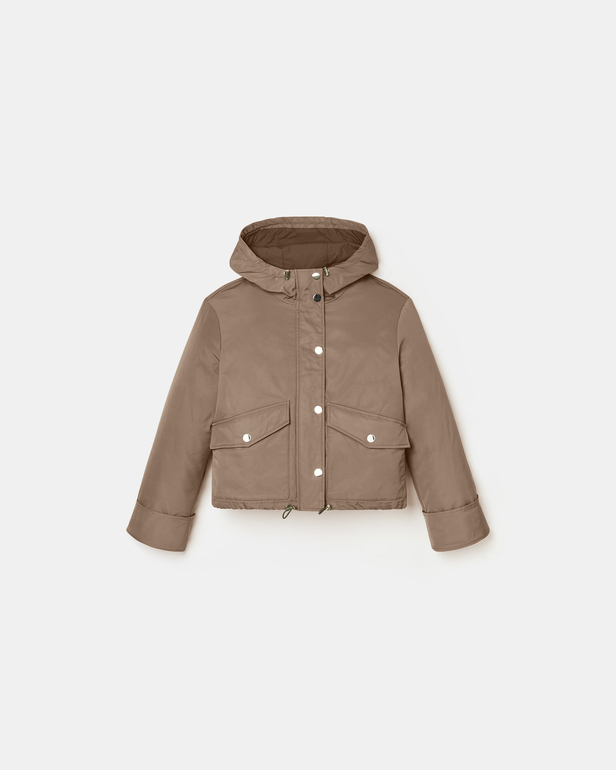 Maewenn coat Short khaki nylon coat ZAPA