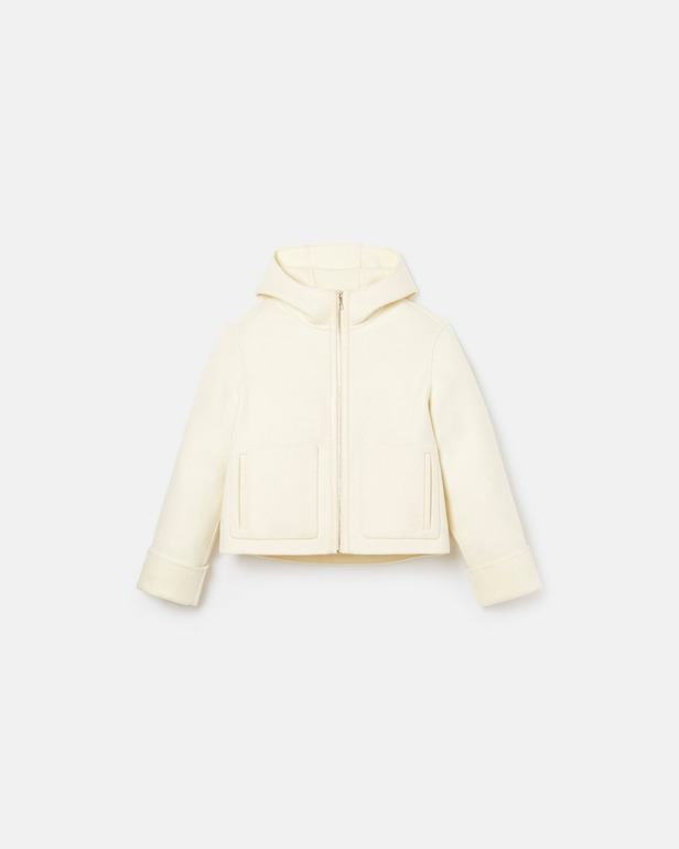 Marjy coat Ecru wool coat with leather outline ZAPA
