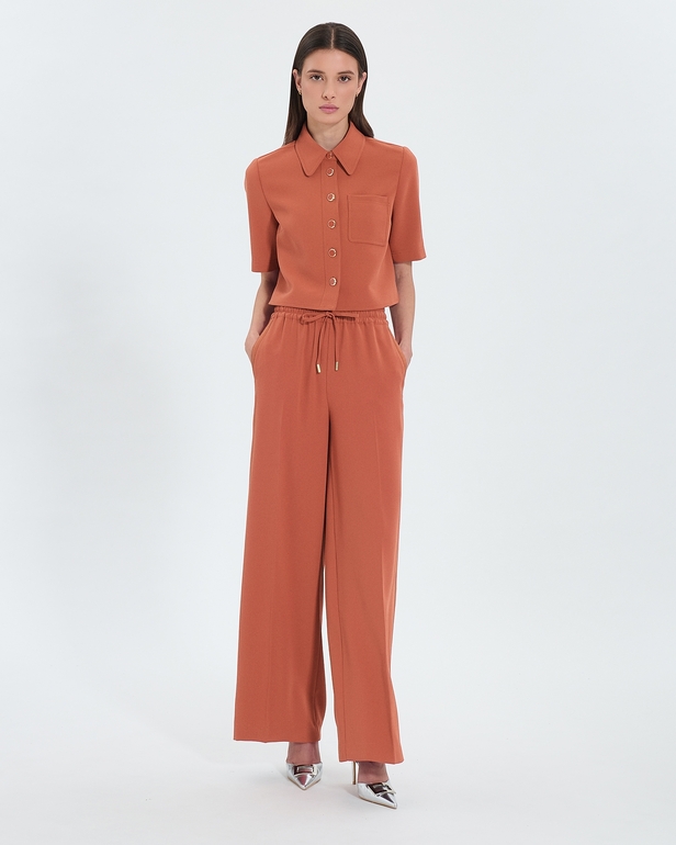 Piela pants Loose brick crepe pants ZAPA
