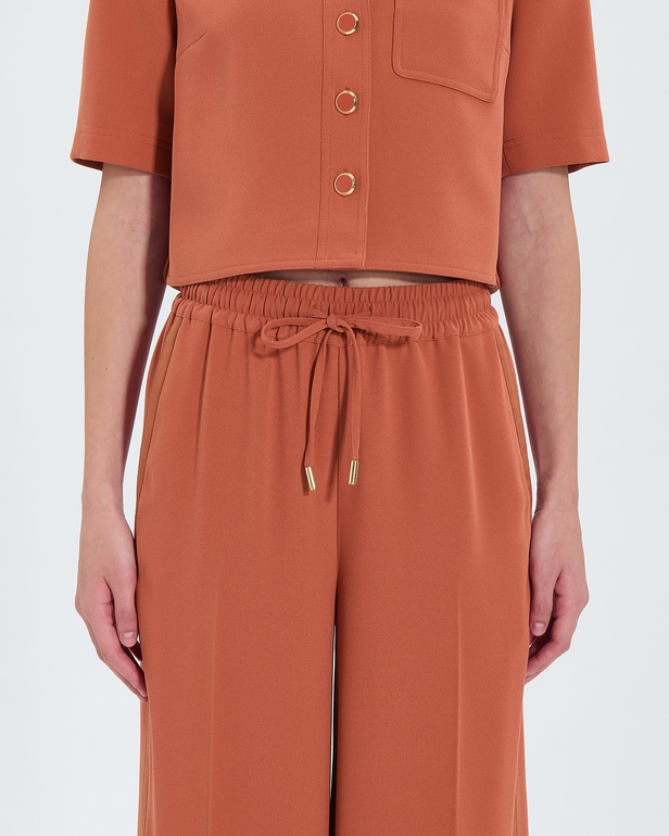 Piela pants Loose brick crepe pants ZAPA