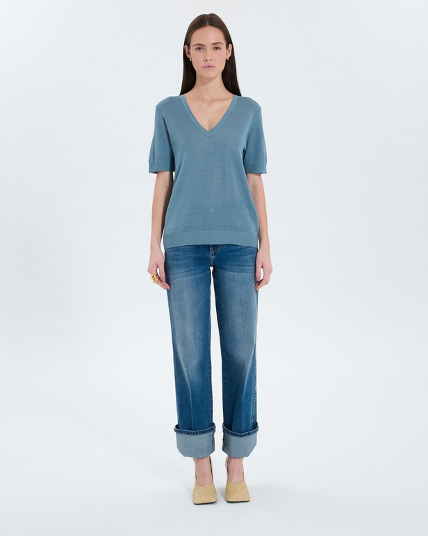 Namika sweater Blue V-neck sweater ZAPA