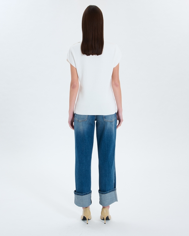 Nigella sweater Ecru short-sleeved sweater ZAPA
