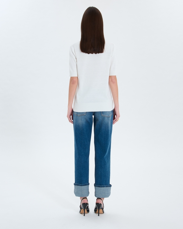 Narvi sweater Ecru short-sleeved sweater ZAPA