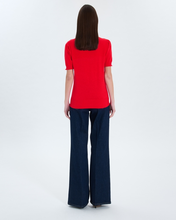 Narvi sweater Red short-sleeved sweater ZAPA