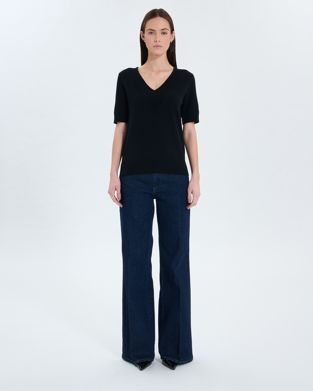 Narvi sweater Black short-sleeved sweater ZAPA