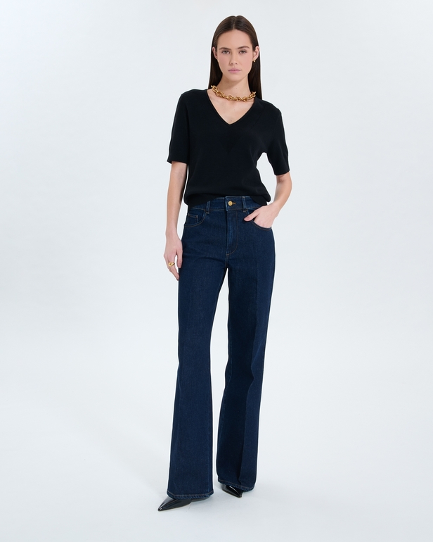 Narvi sweater Black short-sleeved sweater ZAPA
