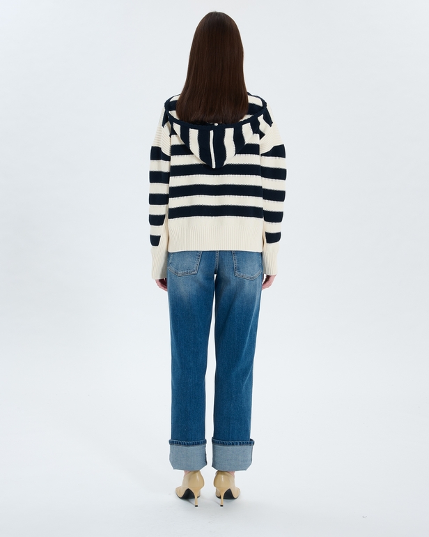 Nada sweater Two-tone hooded sweater ZAPA