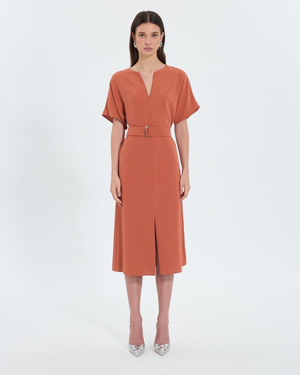 Rafaelle dress Flowing dress in ecru crepe ZAPA