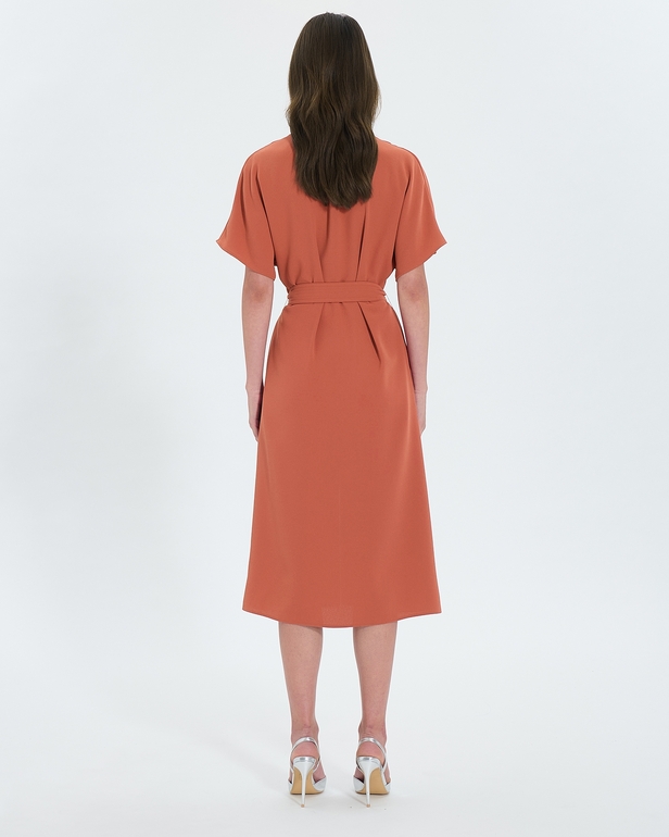 Rafaelle dress Flowing dress in ecru crepe ZAPA