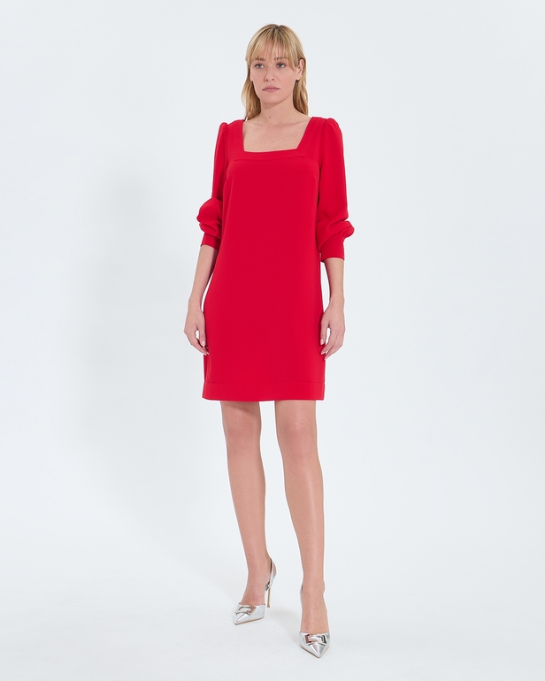 Rina dress Short red crepe dress ZAPA