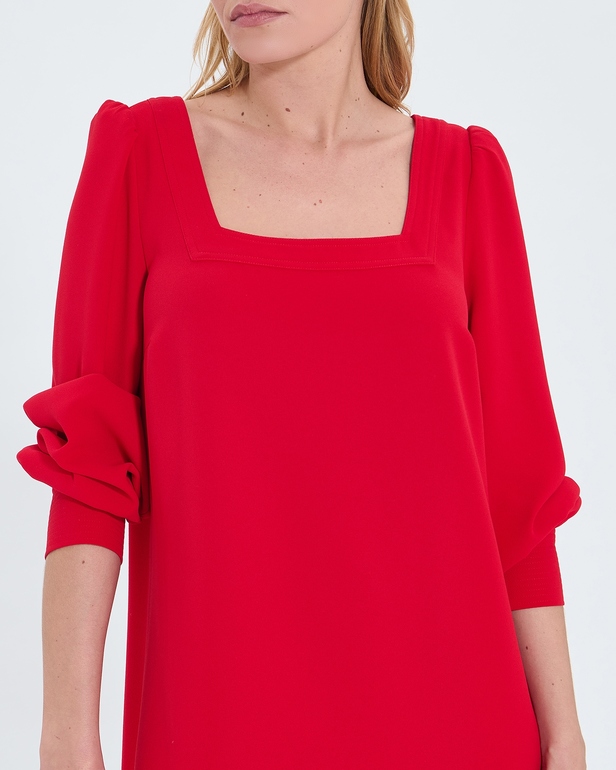 Rina dress Short red crepe dress ZAPA