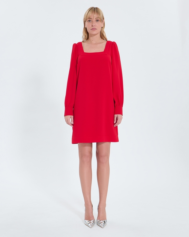 Rina dress Short red crepe dress ZAPA