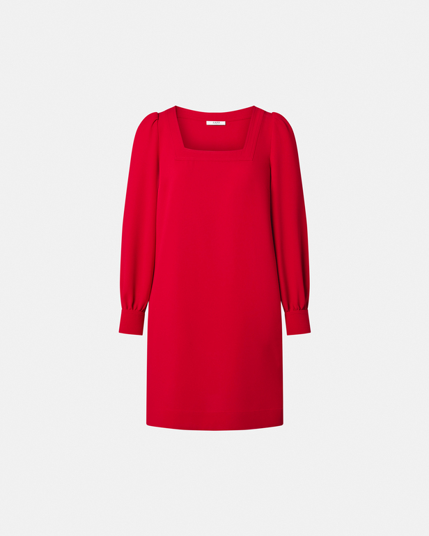 Rina dress Short red crepe dress ZAPA