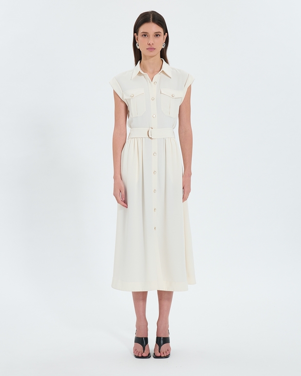 Ryad dress Ecru midi safari dress ZAPA