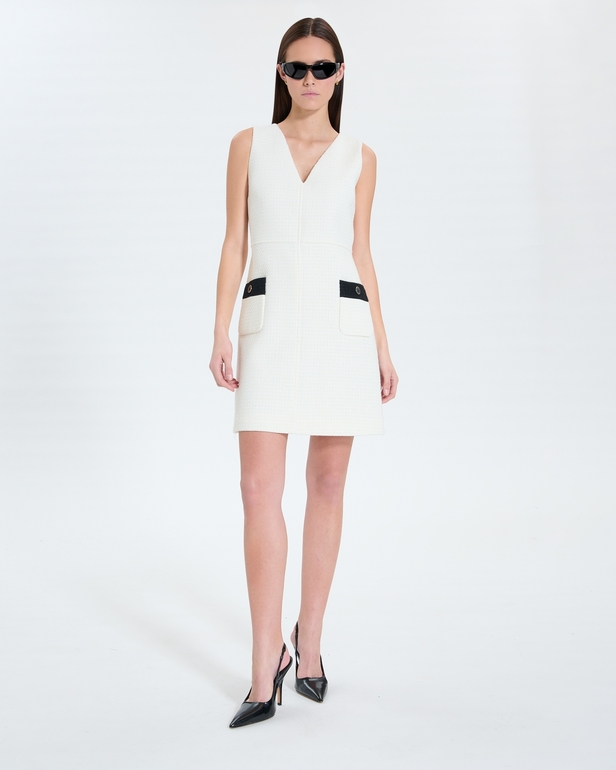 Raisin Dress Short ecru tweed dress ZAPA