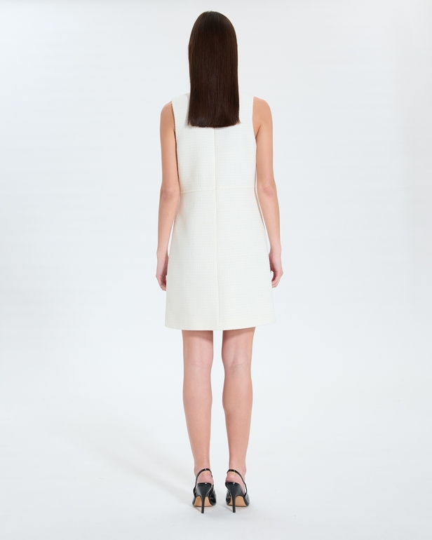Raisin Dress Short ecru tweed dress ZAPA