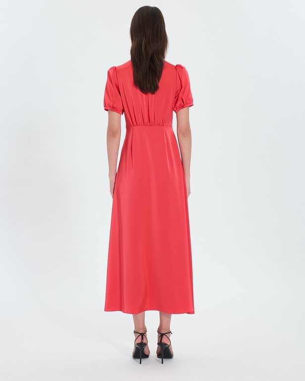 Romarin Dress Long coral satin dress ZAPA