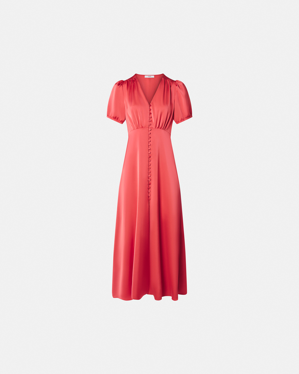 Romarin Dress Long coral satin dress ZAPA