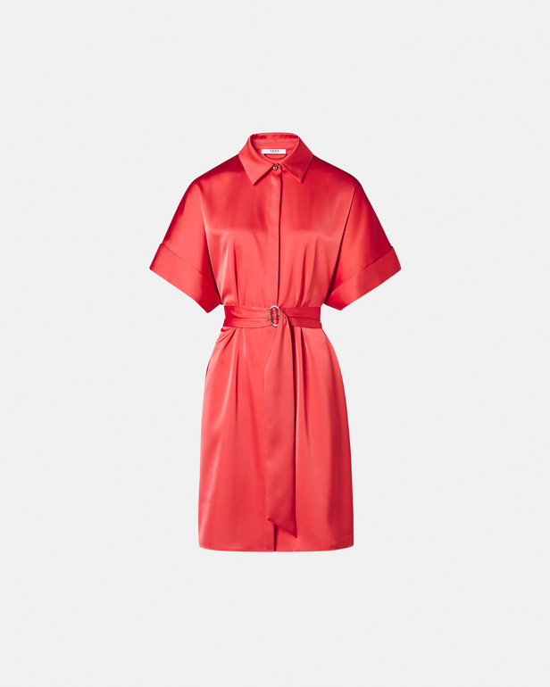 Romille dress Coral satin shirt dress ZAPA