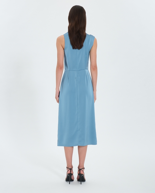 Ryvana dress Blue satin asymmetrical dress ZAPA