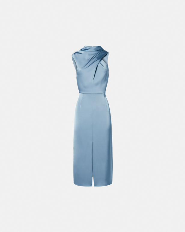 Ryvana dress Blue satin asymmetrical dress ZAPA