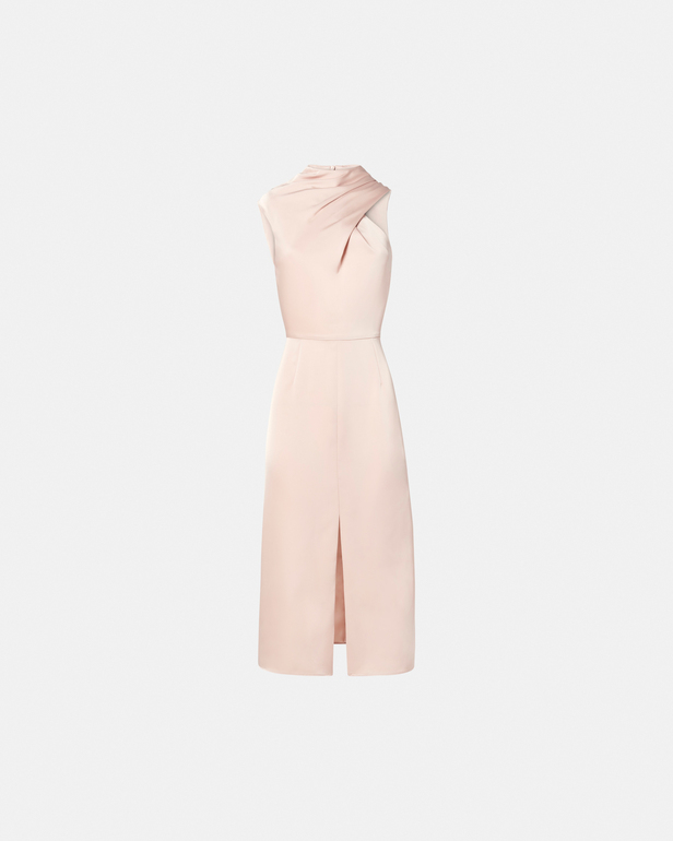 Ryvana dress Nude satin asymmetrical dress ZAPA