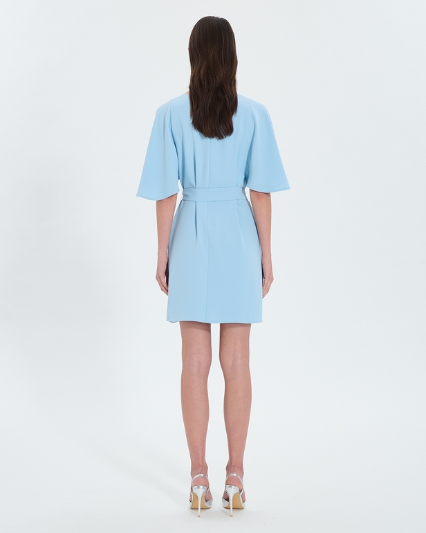 Rubilinda dress Short sky blue crepe dress ZAPA