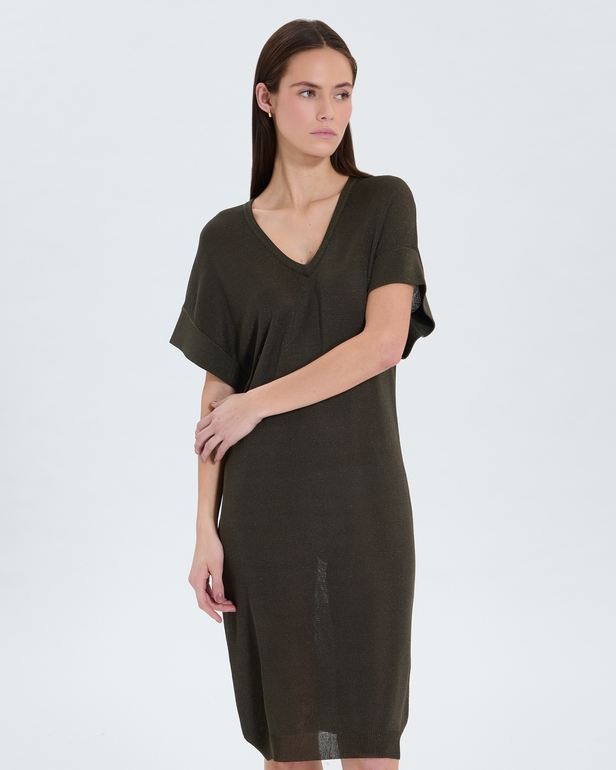 Rady Knit Dress Khaki fine knit dress ZAPA