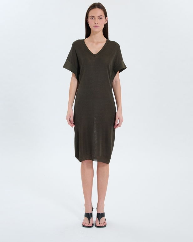 Rady Knit Dress Khaki fine knit dress ZAPA