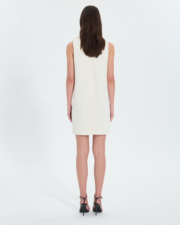 Regente Dress Straight dress in ecru crepe ZAPA