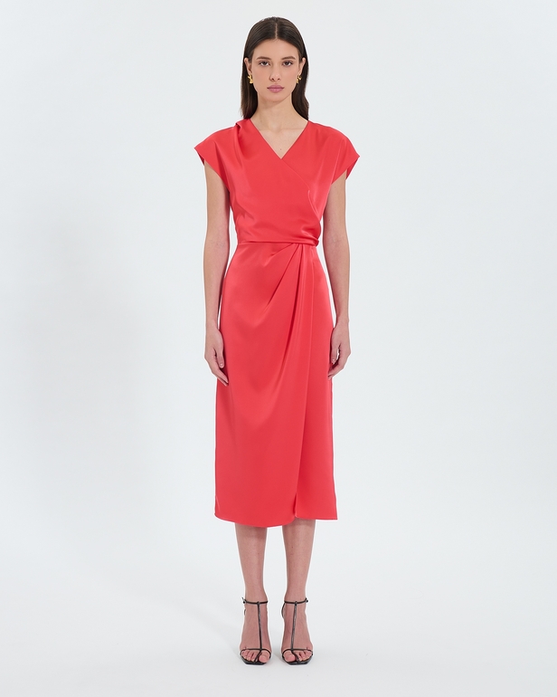 Dress Rang Coral satin dress ZAPA