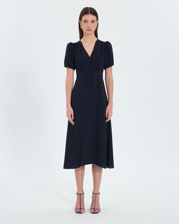 Romarine Dress Nocturnal crepe midi dress ZAPA