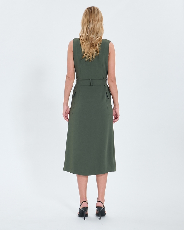 Rumi dress Long khaki crepe dress ZAPA