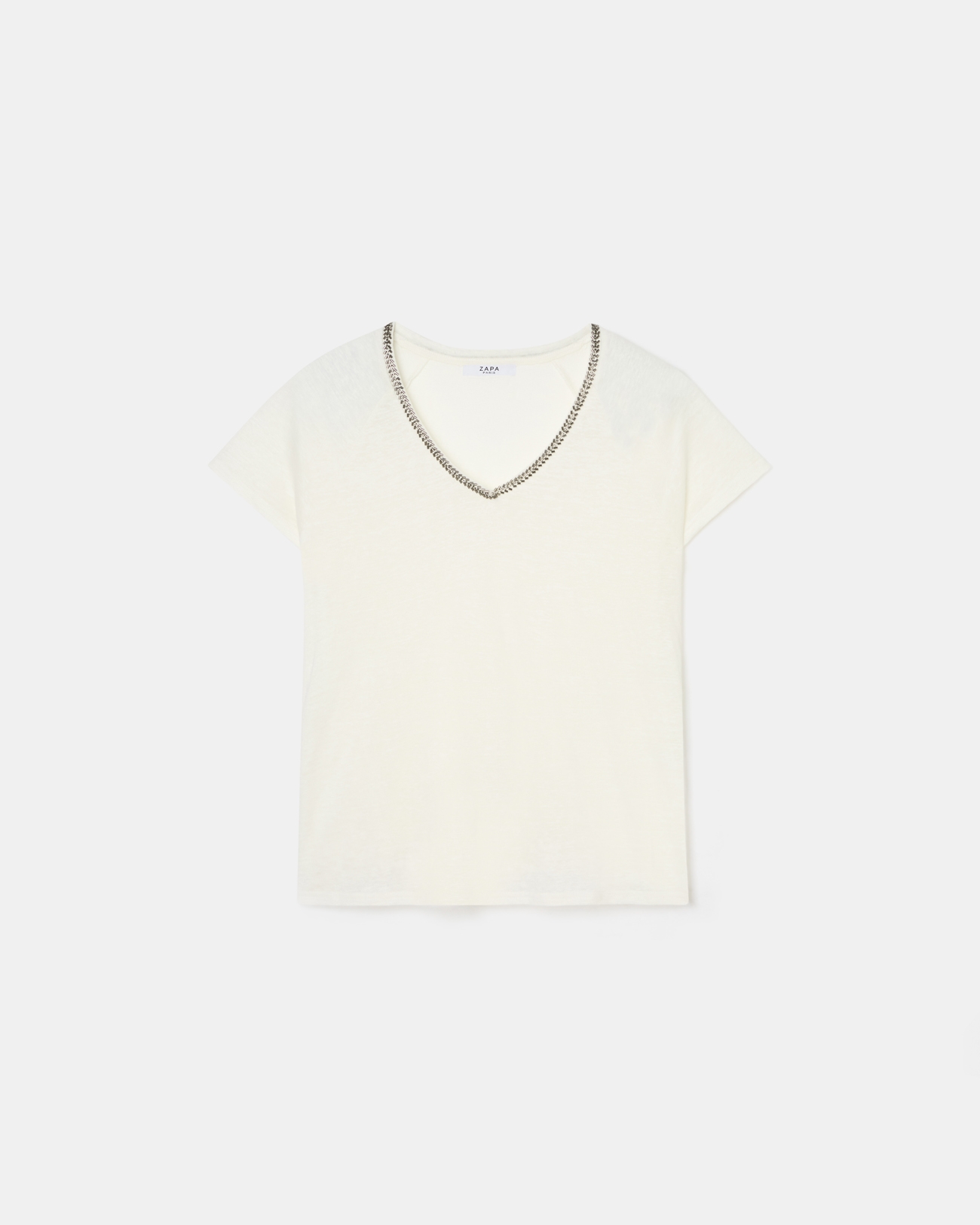 Top Tressie Tobacco linen T-shirt ZAPA