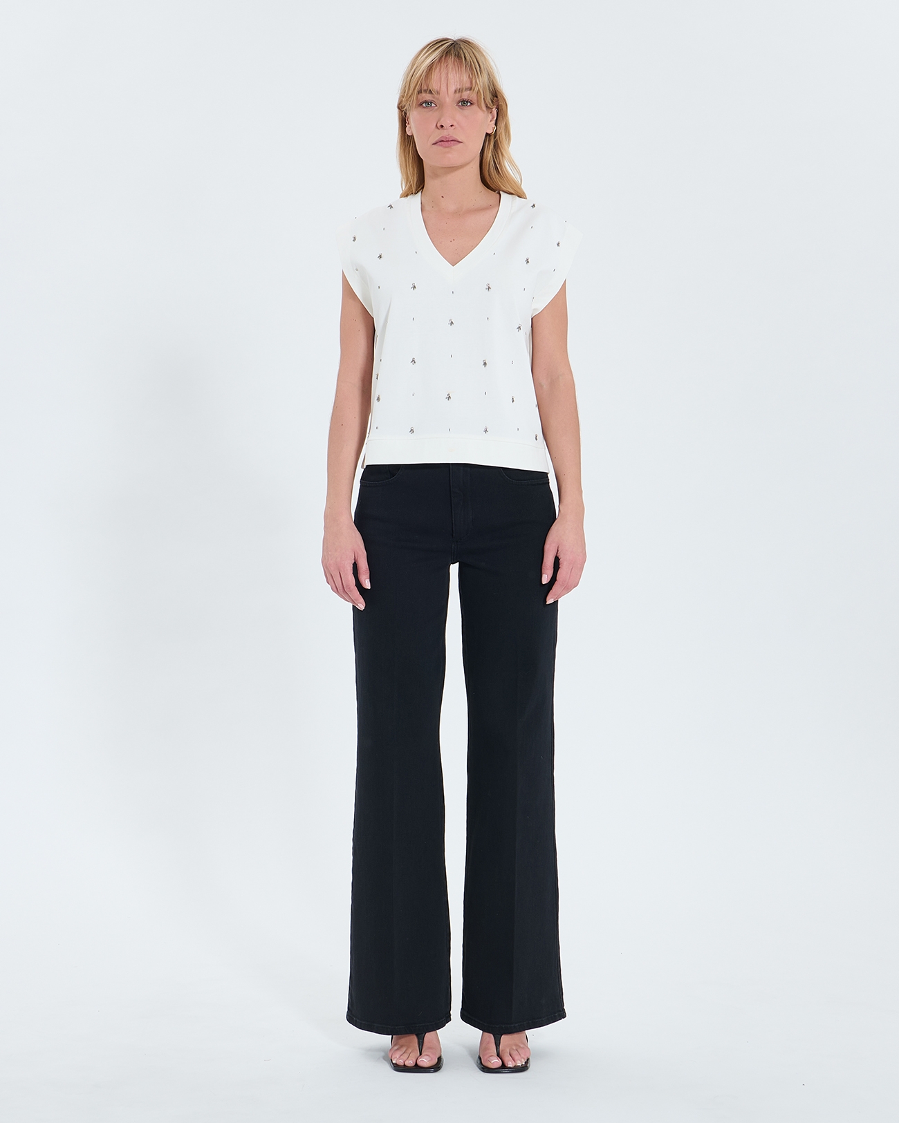 Top Trisha Ecru sleeveless top ZAPA